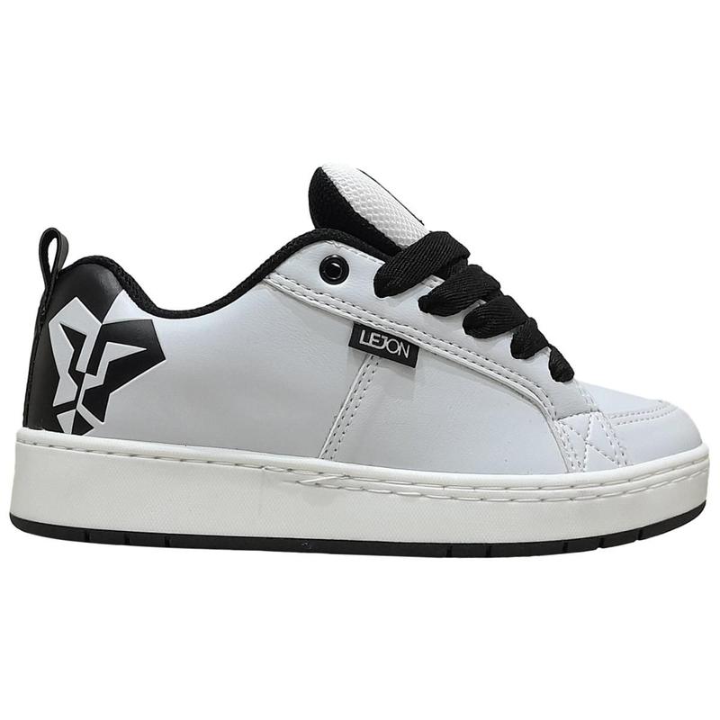 Tênis Lejon Rebel Skate Robusto Branco Preto Leão LJSC0006 - Tênis